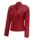 Red Asymmetrical Leather Jacket