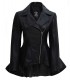 Women black leather jacket