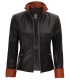 Women Black and Cognac Real Leather Jacket