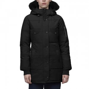Womens Black puffer jacket with hood
