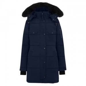 Womens Blue Puffer Jacket with hood