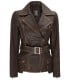womens brown distressed leather jacket