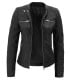 black leather jacket hooded