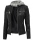 hooded style leather jacket