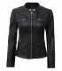 black leather jacket hooded