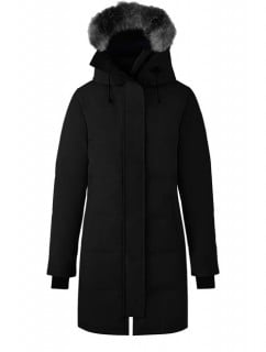 Women Black Puffer jacket with fur hood