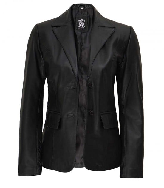 leather blazer jacket womens