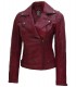 Womens maroon leather jacket
