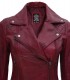 Maroon Womens Biker leather jacket