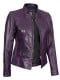 Women purple leather jacket