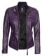 Women Moto Purple Leather Jacket