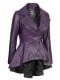 Women Purple Asymmetrical Leather Jacket
