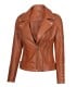Women Tan Real Leather Jacket