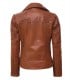 tan biker leather jacket for women