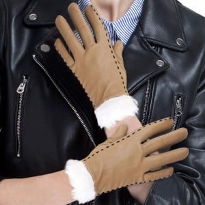 Tan Fur Women Glove