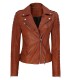 tan quilted biker leather jacket