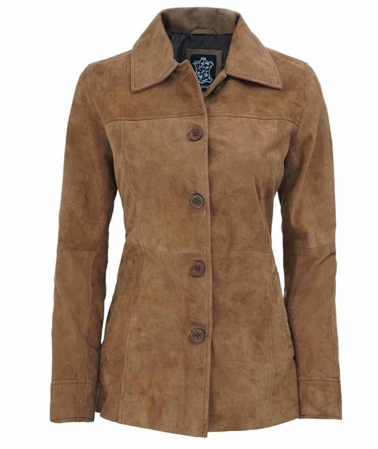 Womens suede leather jacket