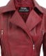 womens maroon zipper leather jacket