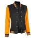black and yellow letterman jacket for women