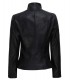slim leather jacket black