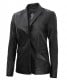 Womens Black Leather Blazer Jacket