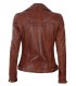 asymmetrical cognac leather jacket women