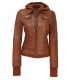women's brown leather jacket