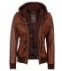 womens hooded leather jacket