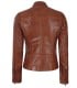 stylish womens cognac leather jacket