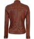 womens real leather cognac jacket