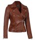 dark brown biker womens leather jacket