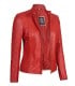 red quilted leather jacket