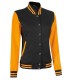 yellow and black varsity jacket for women