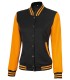 yellow and black letterman jacket for women