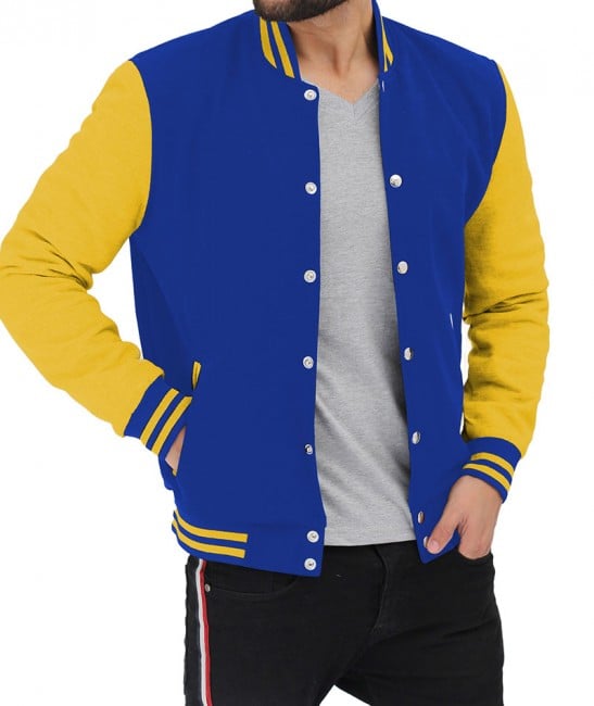 letterman blue and yellow jacket