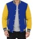 yellow and blue letterman jacket